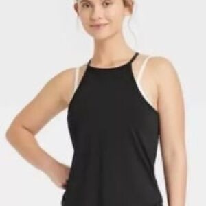 All in Motion Black Racerback Athletic Tank Top Moisture Wicking NWT Size L